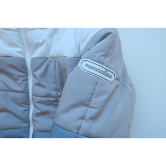 Monnalisa baby puffer jacket coat 12 ms grey sherpa winter designer warm cozy - Picture 11 of 16